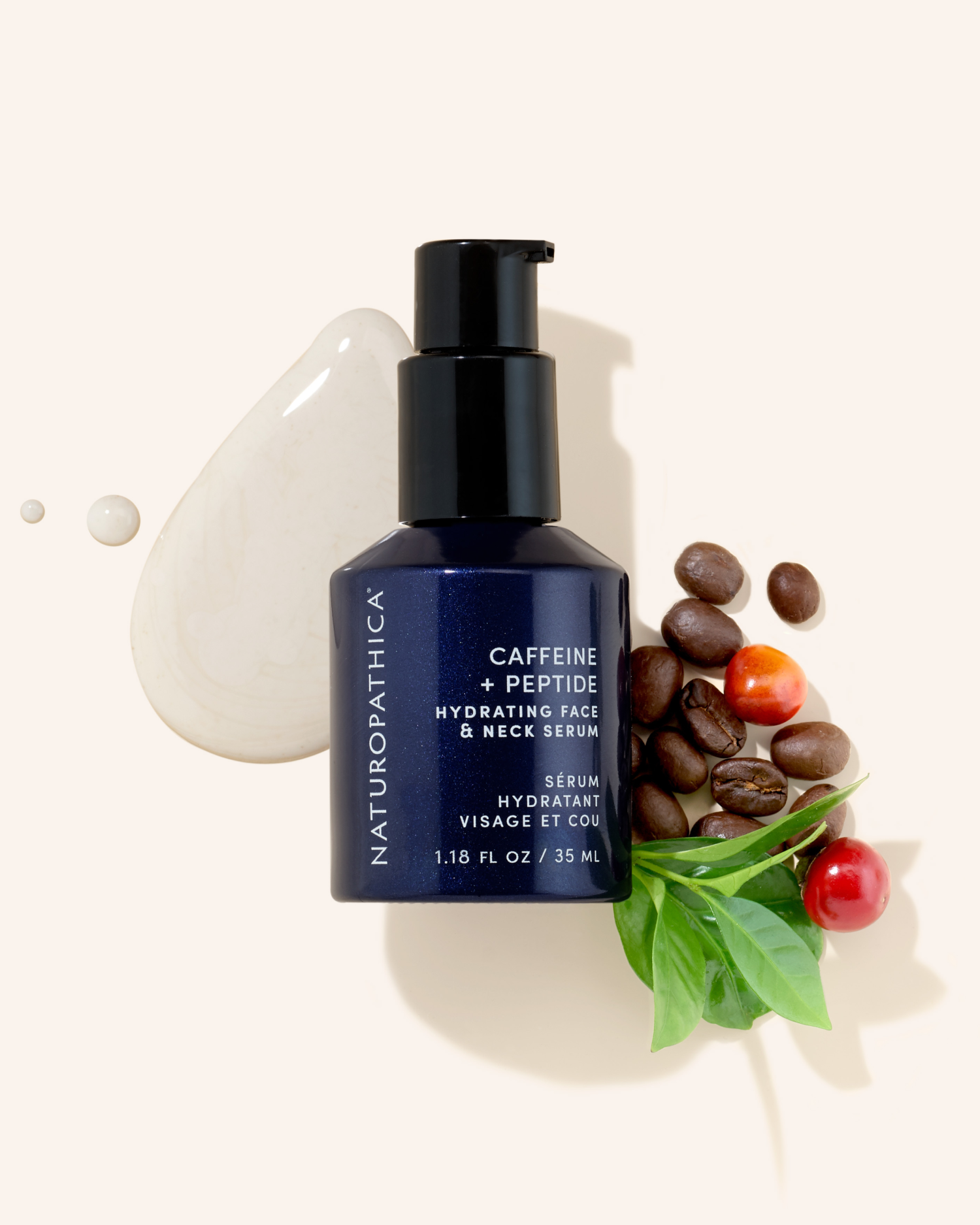 Caffeine + Peptide Hydrating Face & Neck Serum – Naturopathica