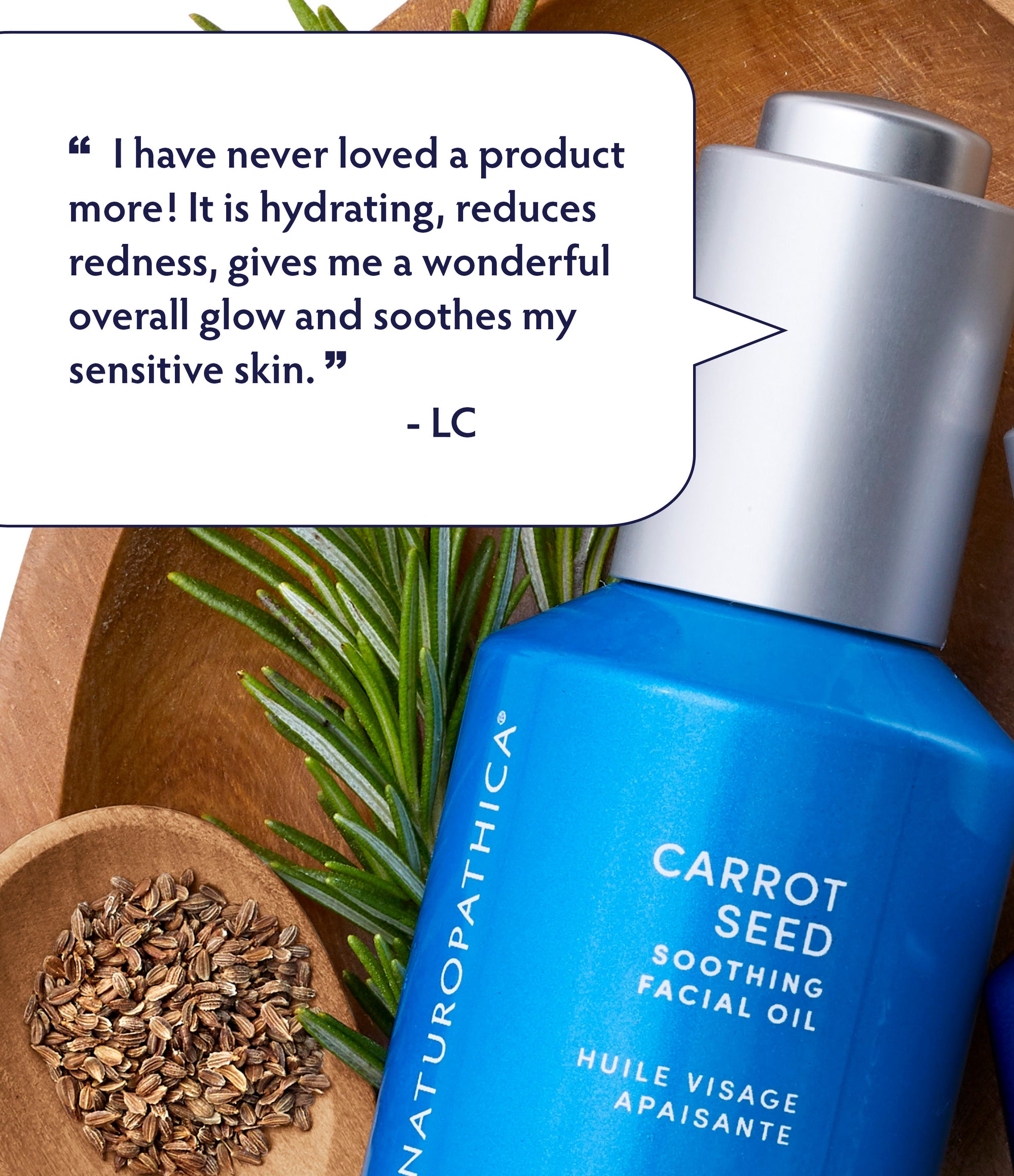 Carrot Seed Soothing Facial Oil customer endorsement