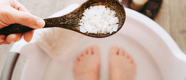 woman doing a foot bath ritual