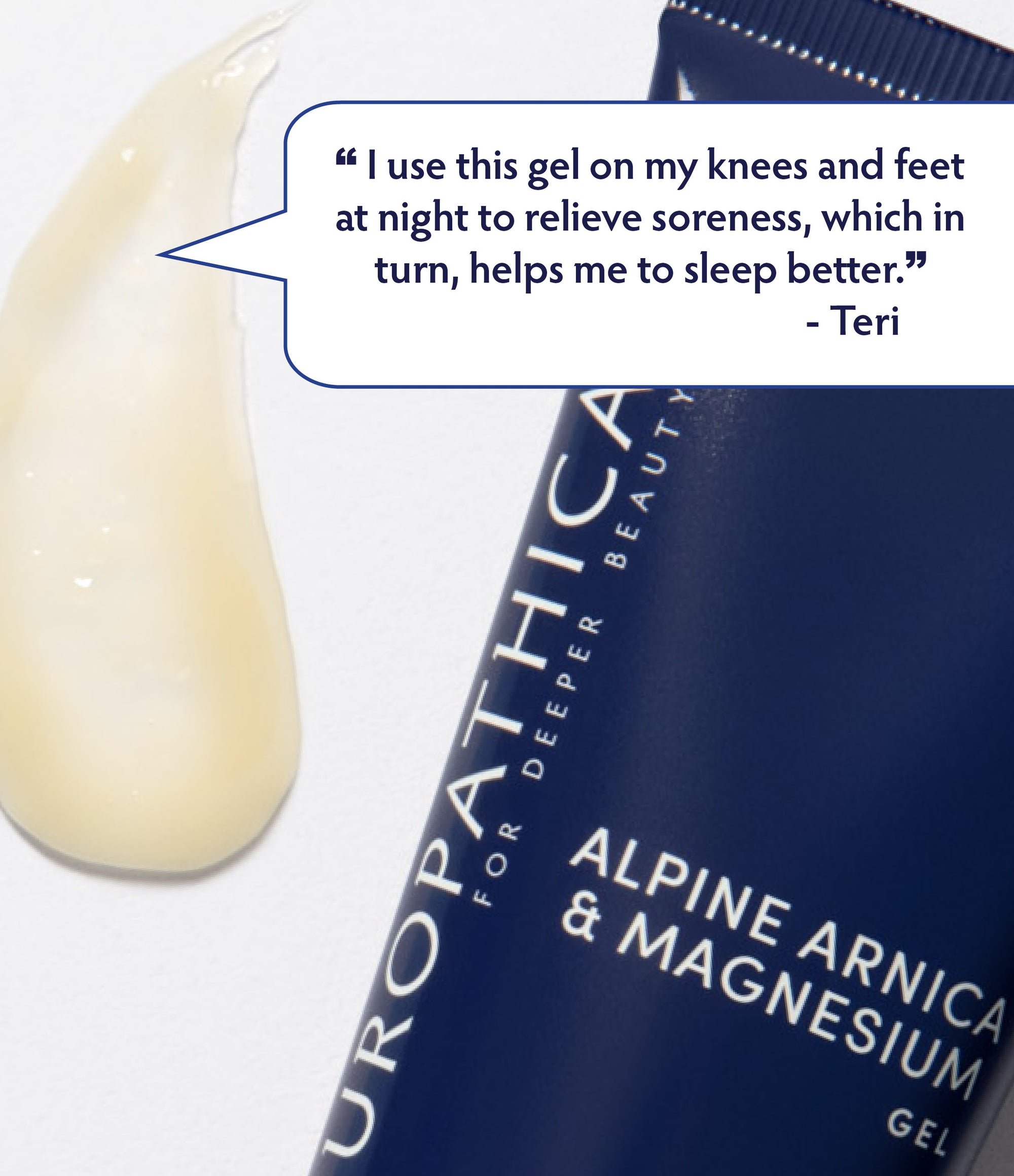 Alpine Arnica & Magnesium Gel Customer Endorsement Quote